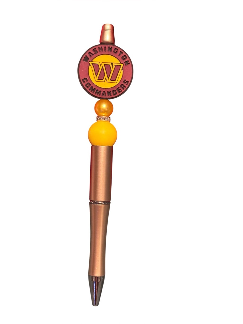 Handcrafted Football Gold & Auburn Pen
